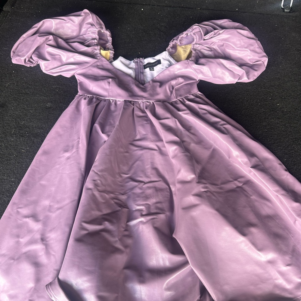 Boutique 9 Purple Mini Dress with Puff Sleeves